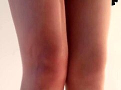 Young beauty shows off legs in white pantyhose
