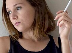 Hot brunette smoking tease
