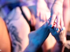 spanking bitches asses hard makes them learn to lick toes and feet