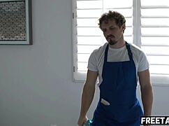 Greedy wife fucks rich man and begs for creampie in front of her husband