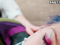 intense anal fisting stretches her tattooed hole