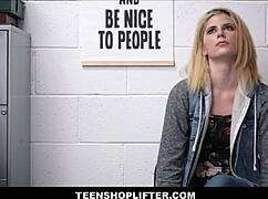 blonde teen 18+ madison haze caught shoplifting underwear seduces guard for no cops