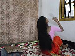 sexy beautiful bhabhi in saree gets romantically fucked by her husband