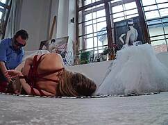 Bound bride tied up for hidden footage