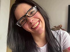 shy emo teen has her first real casting with blowjob and facial