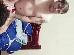 Latina couple tries double anal sex