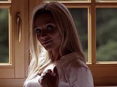 zhenya belaya poses nude in bedroom window