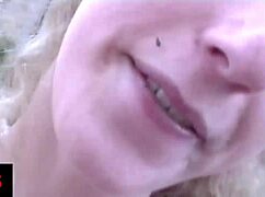 blonde girl gets fucked outdoors in countryside