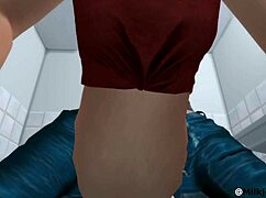 Animated fucking my pregnant gf in bathroom