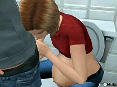 Animated fucking my pregnant gf in bathroom