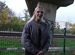 german scout picks up blonde fitness teen for casting