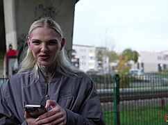 german scout picks up blonde fitness teen for casting