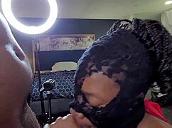 Masked lalola klitz deepthroats cock