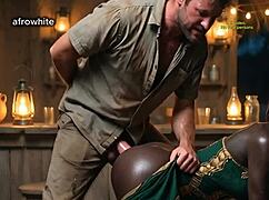 hot slim ebony babe gets fucked raw by white tourist without condom