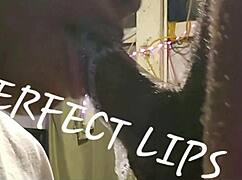 those perfect lips sloppily deepthroat his dick until he busts hard