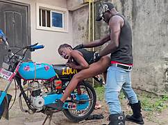 Outdoor Sex On Bike With Leather Jeans
