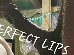 those perfect lips sloppily deepthroat his dick until he busts hard