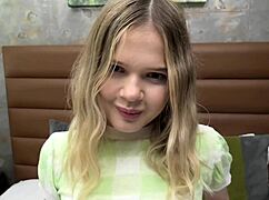 pale 19 year old goth cutie gives a rimjob and gets her shaved cunt filled with a creampie