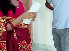 Cheating boss wife takes employee dick behind door