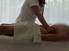 Asian massage ends with huge load from caucasian guy