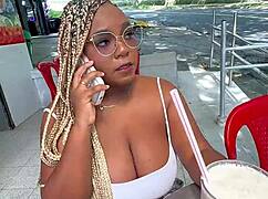 Big ebony step sis rides cock for sex therapy session 😏