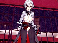 Arlecchino gives blowjob in Genshin Impact scene