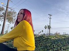 public artemisia love outdoor smoke sesh long hair fetish