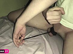 blonde guy masturbates to huge orgasm with justin