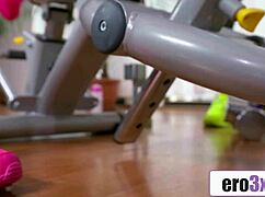 gym sweat and pussy juice after hardcore lesbian workout